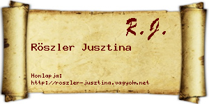 Röszler Jusztina névjegykártya